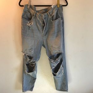 Distressed Topshop high waisted Hayden Jeans